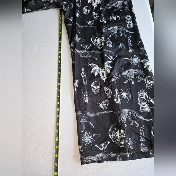 ROMWE Black and White Gothic Print Overalls Jumpsuit Whimsygoth Apothecary - Picture 10 of 11